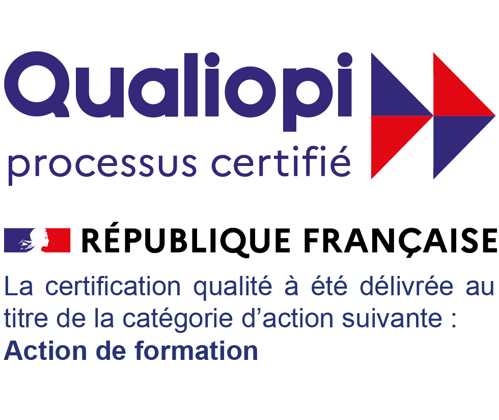 Qualiopi - Processus certifié - La certification qualité a été délivrée au titre de la catégorie d'action suivante : ACTION DE FORMATION